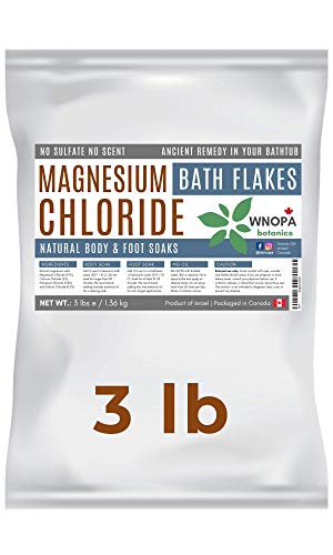 WNOPA Magnesium Salt Bath Flakes (3 lb) – – Pure Magnesium Chloride Easier than Epsom Salts for Soaking – Extracted from the Dead Sea & Packaged in Canada
