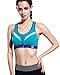 Senchanting Zipper Front Padded Sports Bra Breathable Wirefree Racerback Gym Bra