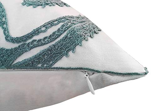 Only Cover,FINOHOME Embroidery Lake Blue Starfish Throw Pillow Cover,Ocean Series Nautical Decorative Pillow Case…