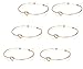 LOLIAS 6 Pcs Love Knot Bangle Bracelets Simple Cuffs Bridesmaid Bracelets for Women Stretch Bracelets,Rose-gold Tone
