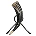 Brass Adorned Viking Drinking Horn with Metal Stand