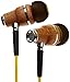 Symphonized NRG Premium Genuine Wood In-ear Noise-isolating Earbuds Headphones, Earphones with Microphone and Nylon Cable (Yellow)