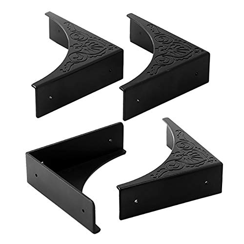 ROOS-Antique-Zinc-Alloy-Box-Corner-Protector-Edge-Safety-Guard-Cabinet-Furniture-Corner-Bumpers-Pack-of-4-Black