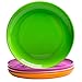 MICHLEY 4-Piece Dinner Plate Set Multicolor, Dishwasher Safe, BPA free Tritan Plastic Dessert Plates