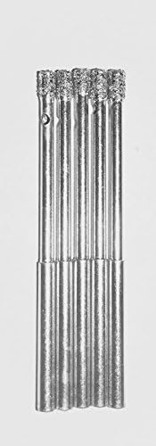 DrillGlass 1/8" Diamond Core Bits (5 Pack) | Fits Dremel Tools | Drill Glass and Tile | Beginner's Instructions Drilling Guide | 18DCB-5