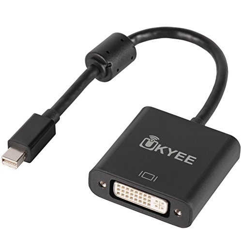 Mini Display Port to DVI Adapter,UKYEE MDP (Thunderbolt 2) to DVI-D Female Adapter Compatible iMac and MacBook Surface Book Surface Pro 3/4 ThinkPad X1 etc-Black ...