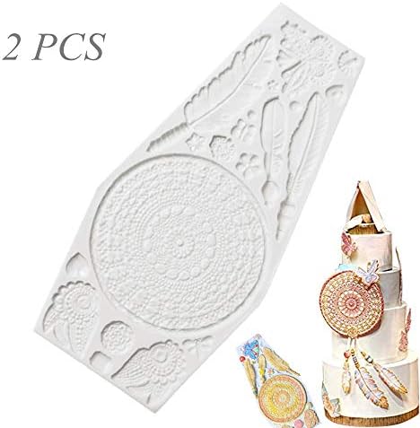 (Two Pack) Dreamcatcher Feather Butterfly Chocolate Fondant Lace Cake Silicone Mould Crystal Epoxy Jewelry Pendant Mould