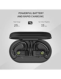 Rowkin Surge Charge: audífonos inalámbricos, audífonos Bluetooth, audífonos manos libres estéreo con estuche de carga, micrófono incorporado y audífonos de reducción de ruido para ejercicios, correr y iPhone