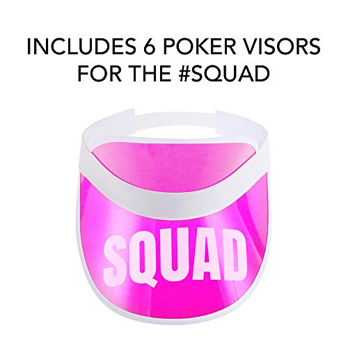 POP FIZZ DESIGNS 80s Bachelorette Squad Visors I 7 Pack I 1 Bride Visor 6 Squad Visors I Bachelorette Hats Pink