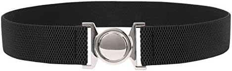 Women's Metal Stretchy Waist Belt Waistband Elastic Retro Cinch Belt
