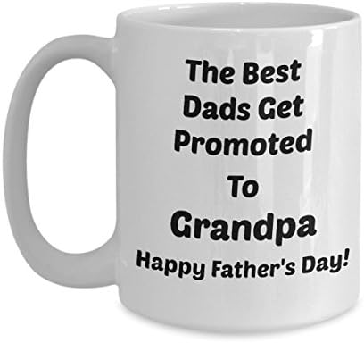 Abba eShop Mugs- "Best Dad...Grandpa" Unique Cool Custom Coffee Tea Cup - White Ceramic Mug With Handle - 11oz or large 15 ounce Size Printed on Both Sides - Happy Fathers Day Gift For Grandpa