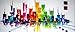 Santin Art-Colorful City-Modern Abstract Oil Painting Wall Art Decorations on Canvas Home Decor CitySpace Color City