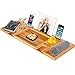 Royal Craft Wood Natural Bamboo Bathtub Caddy/Bath Serving Tray for 2: Him and Her - Luxury Bathtub Accessories Set