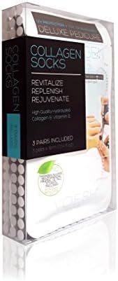 VOESH New York - UV Protective Deep Moisturizing Collagen & Vitamin E Foot Mask Socks (Pre-cut Toes for Easy Pedicure) - 3 Pairs