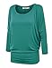 LL WT826 Women's Casual Flowy Draped Long Sleeve Batwing Dolman Top – Soft & Comfortable Loose Fit Pullover XXL Jade