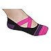 Lupo Women's Heel N Toe Yoga Barre Pilates Grip Socks, Medium Black Pink