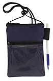 Travel Neck Wallet Passport Badge Holder, Navy