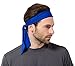 Tough Headwear Tie Headband for Men - Tennis Headband for Women, Sweat band for Workout, Running, Football, Basketball, Athletics - Royal Blue