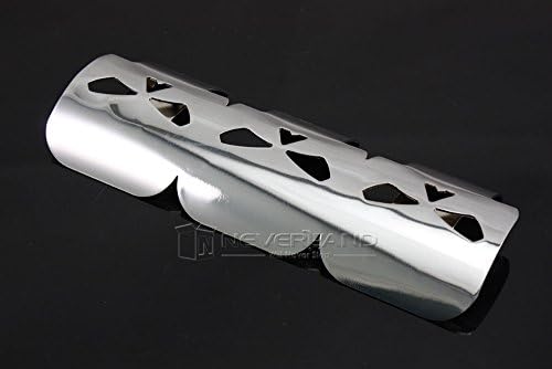 Maxry(TM) Chrome Motorcycle skull exhaust muffler heat shield cover heel guard exhaust pipe shield For Harley C20