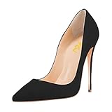 FSJ Women Sexy Suede Pointed Toe Pumps 12 cm High Heels Stilettos Prom Shoes Size 4-15 US