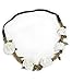Hippie Love Flower Garland Crown Festival Wedding Hair Wreath Boho Floral Headband (White)
