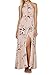 ZESICA Women's Halter Neck Floral Print Backless Split Beach Party Maxi Dress