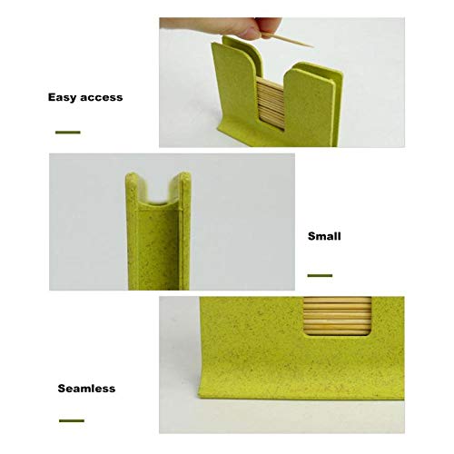 Tableware Toothpick Box Wheat Straw Fiber Toothpick Holder Home Toothpick Dispenser Storage Box Home Organizer - Thumbnail 5
