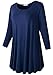 LARACE 3/4 Sleeve Shirts for Women Plus Size Tunic Dressy Top Loose Fit Flare T-Shirt(1X, Navy Blue)
