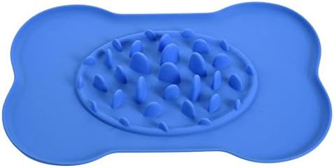 Soft Silicone Slow Feeder Dog Bowl Anti-Choking Portable Collapsible Pet Bowl with No Spill Non-Skid Mat Removable Food Station?size L? for Medium and Large Dogs and Puppy &amp; Small Cat
