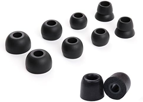 10Pcs Replacement Earbuds Eartips Ear Tips Set for Beats Powerbeats 2 Wireless Headphones,Silicone &amp; Memory Foam (S/M/L/D, Black)