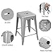 Yaheetech 24 Inches Metal Bar Stools High Backless Indoor/Outdoor Counter Height Stackable Stools Kitchen Counter Chair Island Set of 4 Silver, 331 lb