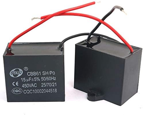 WINGONEER 2Pcs CBB61 15uF 450V AC 50 60Hz Air Conditioner Fan Motor Running Capacitor: Electronics