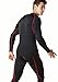 TSLA Men's Thermal Long Sleeve Compression Shirts, Athletic Base Layer Top, Winter Gear Running T-Shirt, Thermal Athletic Black & Red, Large