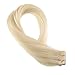 16 Inch Seamless Skin Weft Tape in Remy Hair Extensions Bleach Blonde Color #613 Adhesive Remy Human Hair Extensions 20pcs/50g Glue on Extensions