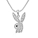 Spinningdaisy Silver Plated Playful Bunny Necklace