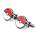 Pokemon Men's Stainless Steel Black PVD Plated Pokeball Cufflinks