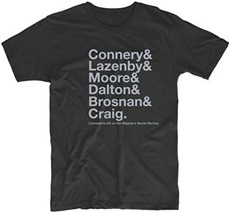 James Bond Actor Surnames Licensed to Kill Cool T Shirt Design Tee