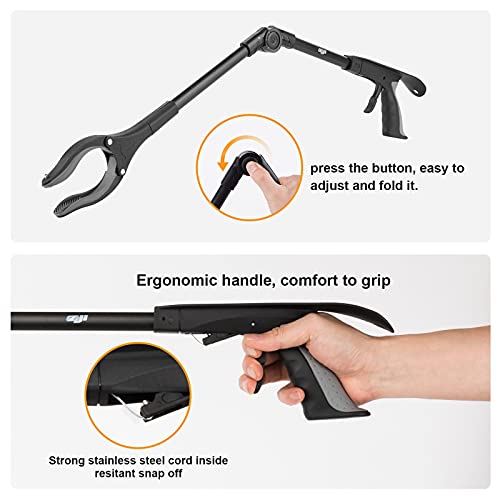 ZOJI Faltbare Greifer,Adjustable Abgewinkelter Arm, 80cm Greifzange aus Aluminium mit Schuhlöffel und Rotierendem… – Bild 7