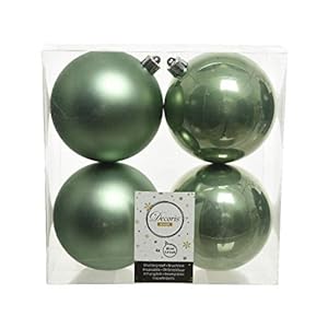 kerstbal plc d10cm s.groen 4st