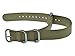 19mm Khaki NATO Zulu Watch Strap G10 Thick Nylon Replacement for Men Heavy Buckle 5 Rings