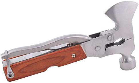 New Multitools Axe Sports Portable Outdoors Recreation Multifunctional Knives Silver Stainless Metal Made Brown Wood handles Design Mini Camping Hatchet