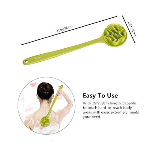 Bath Body Brush Soft Silicone Shower Brush with Long Handle and Ultra-soft Bristles Great for Sensitive skin, Elderly and Children