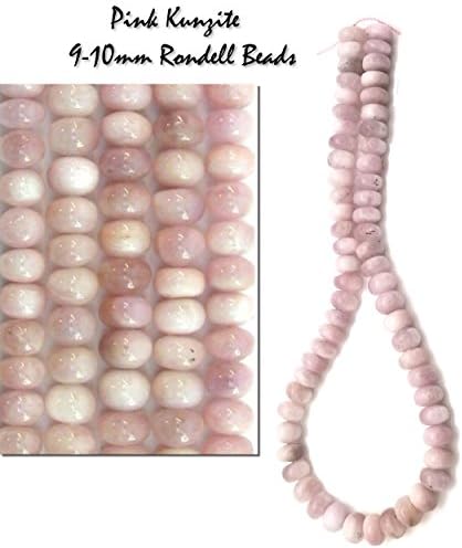 RARE Pink Kunzite 10mm Graduating Wheel Rondell Beads, 16 inch strand for Jewelry Making