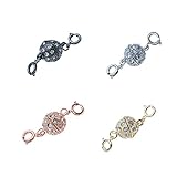 SYGY 4 Pcs Gold tone and Silver Tone, Rose gold, Black Ball magnetic clasps for jewelry
