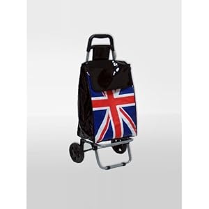 Chariot a provisions caddie pour faire les course avec le drapeau anglais