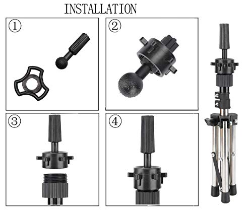 Wig Mannequin Head Stand Tripod,FFLIN Adjustable Mini Training Head Holder for Cosmetology Hairdressing (14-21inch,Stainless Steel)