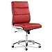 Alera Neratoli Series Mid-Back Swivel/Tilt Chair, Red Soft Leather, Chrome Frame