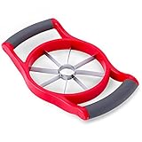 Latest Large Apple Slicer & Corer - Razor Sharp, Stainless Steel Thin Metal Cutter Blades - Ergonomic, Cushioned Handles - Stores Flat In Any Drawer