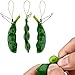 SnowCinda Fidget Toys, 3 Piece Squeeze-a-Bean Soybean Stress Relieving Keychain Mobile Chain Fidget, Green