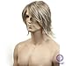 SureWells Medium style Straight Men Wig,Golden Blonde color